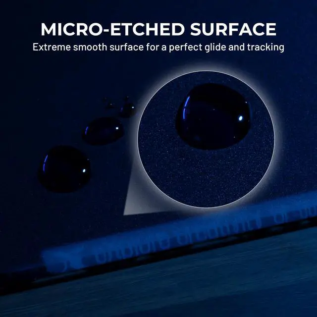 Alt view image 3 of 6 - Black Glass Mousepad 4.0, Hard Mouse Pad for Gaming, Ultra-Smooth Micro-Etched Surface Mouse Mat with Non-Slip Rubber Base(410mm*310mm)