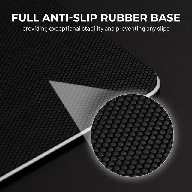Alt view image 5 of 6 - Black Glass Mousepad 4.0, Hard Mouse Pad for Gaming, Ultra-Smooth Micro-Etched Surface Mouse Mat with Non-Slip Rubber Base(410mm*310mm)