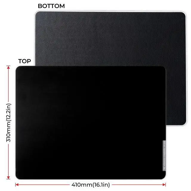 Alt view image 6 of 6 - Black Glass Mousepad 4.0, Hard Mouse Pad for Gaming, Ultra-Smooth Micro-Etched Surface Mouse Mat with Non-Slip Rubber Base(410mm*310mm)