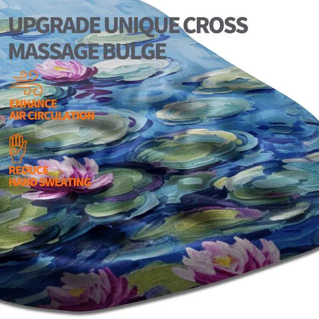 Alt view image 4 of 6 - Ergonomic Slope Mouse Pad Wrist Support, Wrist Rest Mousepad for Carpal Tunnel Pain Relief with Massage Bulge and Slow Rebound Memory Foam (12x8 inch, Lotus Pond)
