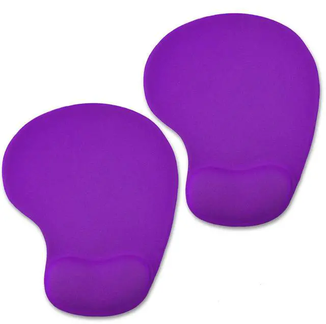 Main image of Mouse Pad with Wrist Support, 2-Pack Ergonomic Mousepad with Wrist Rest, Gaming Mouse Pad with Non-Slip PU Base, Relieve Pain Relief, for Home Office Computer Laptop, Purple