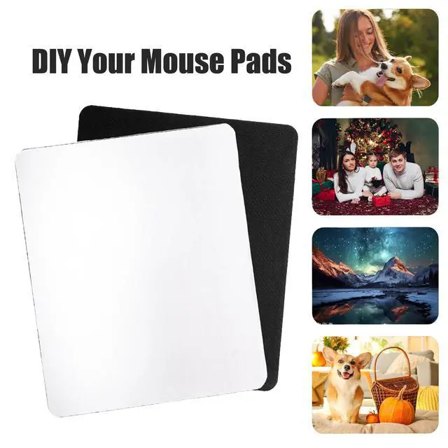 Alt view image 4 of 7 - Pcs Sublimation Mouse Pad Blanks, Heat Press Printing Crafts Mousepads 3mm Thick DIY Custom Mouse Pads Anti-Slip Rubber Mouse Mat for Office Laptop Computer Gaming