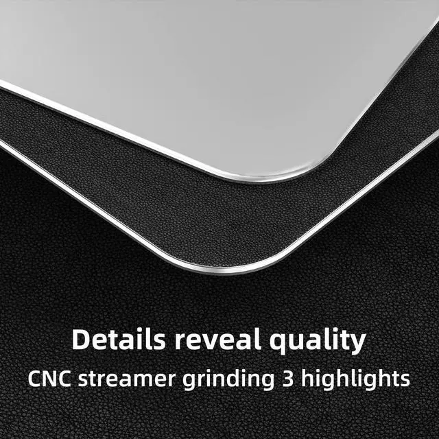 Alt view image 2 of 6 - Aluminum Mouse Mat, Double Sided Material, Hard for Desk, Laptop, Computer, Office and Gaming, Silver