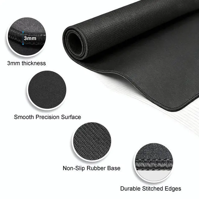 Alt view image 3 of 7 - 12 Pack Mouse Pads Bulk, Black Mouse Pads for Desk, Office and School