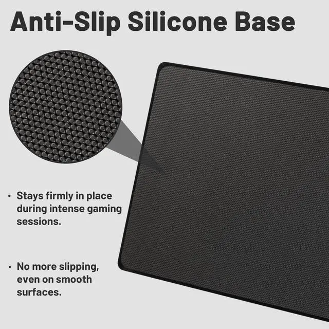 Alt view image 6 of 7 - Glass Gaming Mouse Pad, Hard Mousepad for Gaming, 13.7 x 9.8 Ultra-Smooth Micro-Etched Surface Mousepad, Improved Precision & Speed, Anti-Slip Base, Black