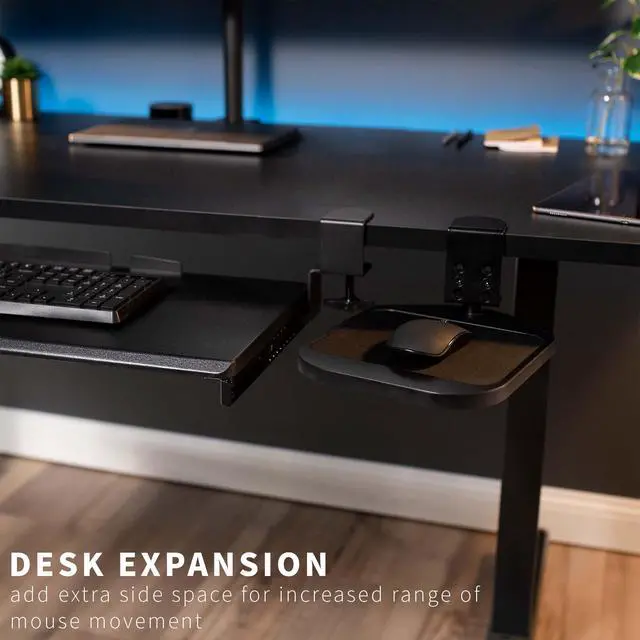 Alt view image 4 of 7 - Black Clamp-on Mouse Pad Holder Platform, MOUNT-MS01B