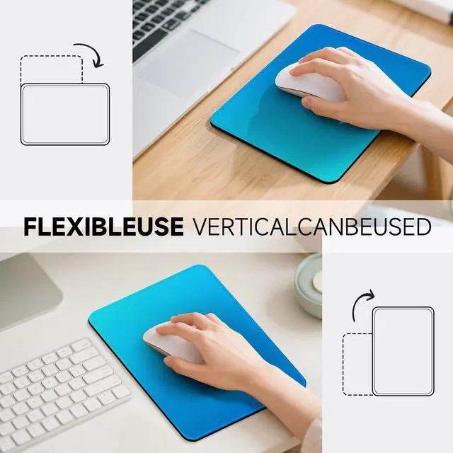 Alt view image 3 of 7 - Premium Mouse Pad with Stitched Edges 10.2 x 8.3 in | Smooth, Washable Mat with Non-Slip Base | Personalized Cute MousePads for Laptop, Computer, Office, Home (Mint Ocean Dip-Dye)
