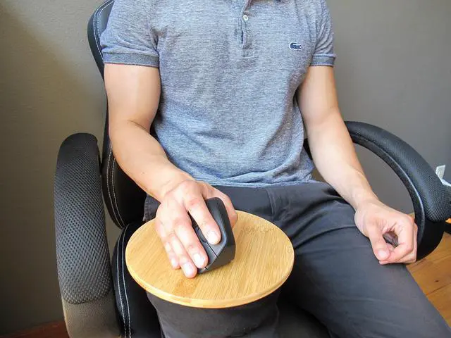 Alt view image 5 of 6 - Beanbag Ergonomic Mousepad - Comfortable Mouse Pad for Sofa, Bed, Lap, Couch, and Anywhere Else (Bamboo Wood)