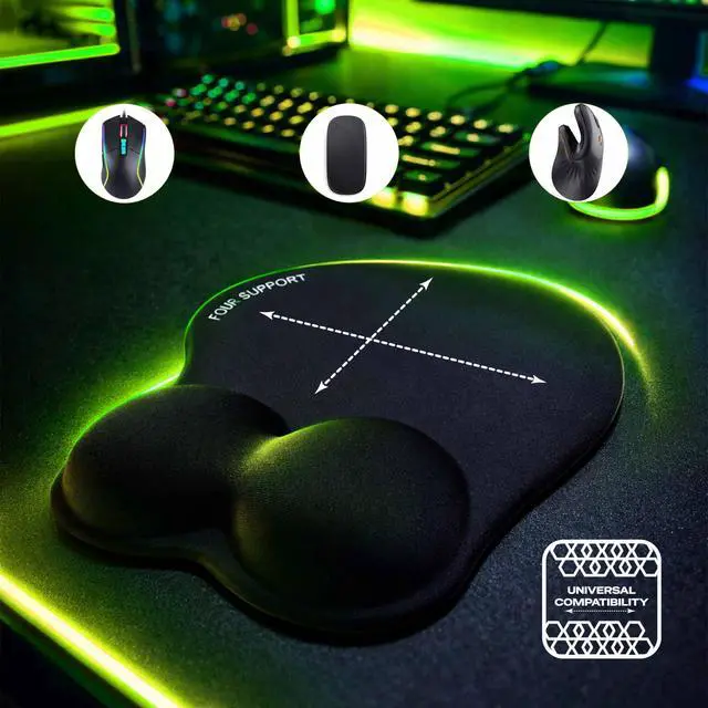 Alt view image 7 of 7 - Ergonomic Gel Mouse Pad with Wrist Rest for Pressure-Relief Orthopedic Style Wrist Support, Physiotherapist Brand 10.1L x 8.5W inches