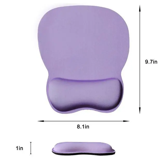 Alt view image 6 of 7 - Mouse Pad with Wrist Support, Ergonomic Mousepad with Comfortable Memory Foam Wrist Rest Cushion, Relieve Wrist Pain, Non-Slip Rubber Base Gaming Mice Pad for Home Office Computer Laptop, Purple