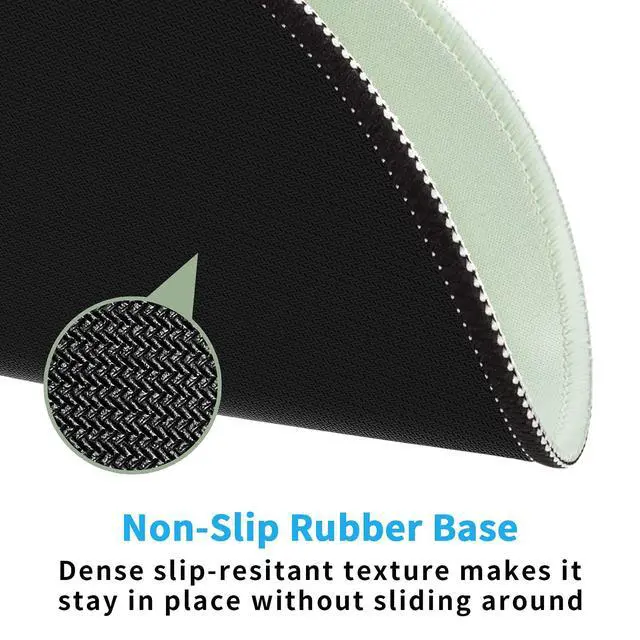 Alt view image 3 of 7 - Round Mouse Pad, 8.7 x 8.7 Inch Premium-Textured Washable Non-Slip Rubber Base Cute Small Mouse Mat with Stitched Edge for Women Wireless Computer Laptop Gaming Desk Accessories, Lake Green