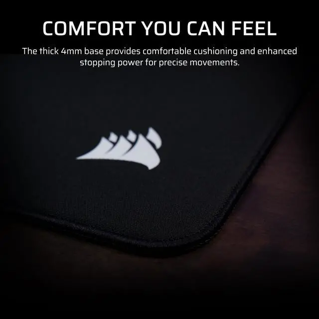 Alt view image 5 of 6 - PRO Control Cloth Medium Gaming Mouse Pad Esports-Tuned Surface for Precision & Micro-Adjustments, 4mm Thick Non-Slip Base, Durable Stitched Edges Black