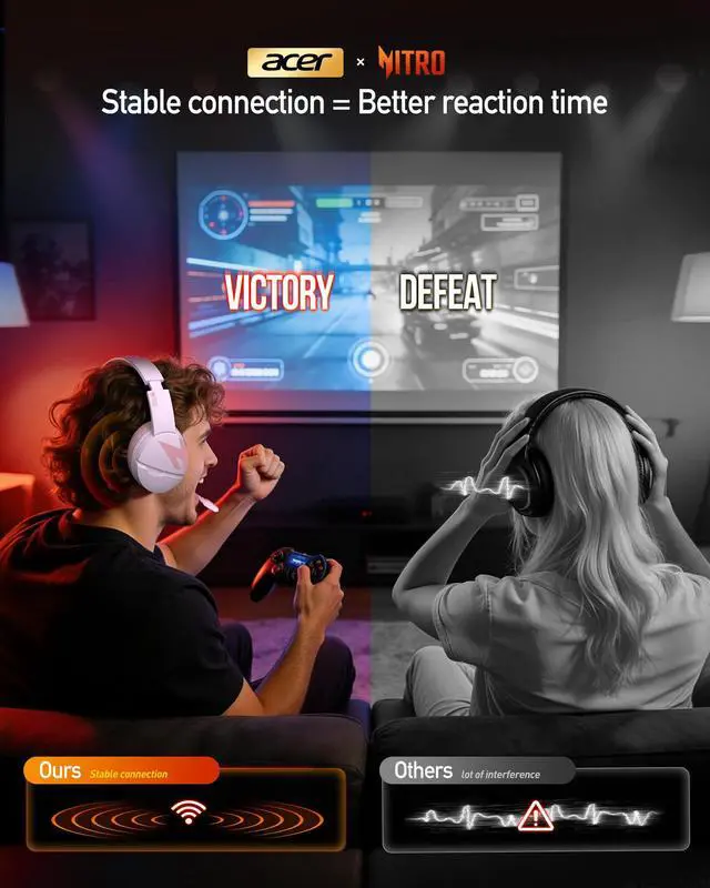 Alt view image 4 of 7 - Wireless Gaming Headset, PS5 Headset with 2.4GHz for Ps5, Ps4, PC, Switch, Bluetooth 5.3 + 100Hrs Gaming Headphones with Noise Canceling Mic for Laptop, Mobile, Mac, 50mm Drivers (Pink)