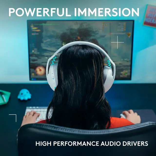 Alt view image 6 of 7 - Logitech G321 Lightspeed Wireless Gaming Headphones White Laptop PC
