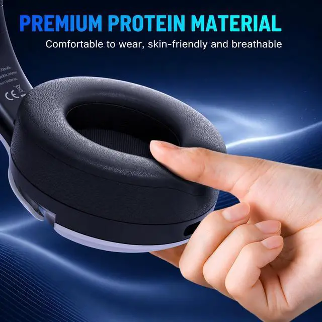 Alt view image 6 of 7 - Wireless PS5 Headset, 2.4GHz Gaming Headset for PS5, PC, Switch, Bluetooth 5.3 Headphones with Noise Canceling Mic, 7.1 Surround Sound, Low-Latency, 45H Battery, White