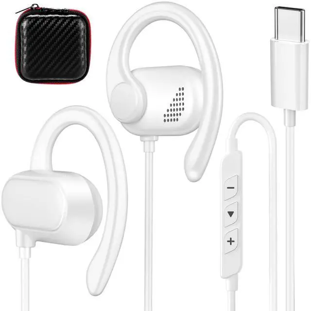 Main image of Open Ear USB C Headphones Wired Earbuds for iPhone 17 16 Pro Max 15 16e/iPad A16 11 10th,Type C Plug Over Ear Hooks Headphones with Mic for Samsung S26 Ultra S25 S24 S23 Sports Running Corded Headset