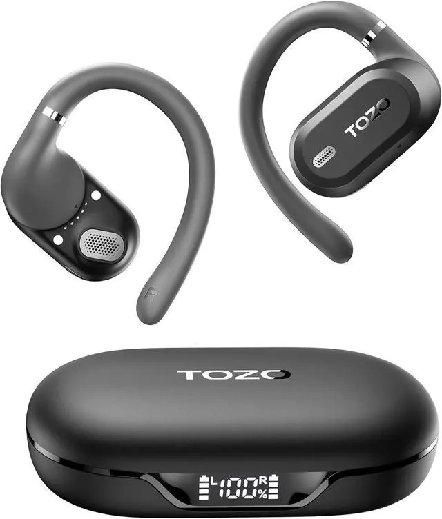 Main image of OpenWear Open Ear Earbuds, AI Translation Real Time 145+ Languages | 60H Translator Ear Buds Audifonos Traductores Inglés Español, All Day Comfort, Bluetooth Headphones 5.4 with Smart Display
