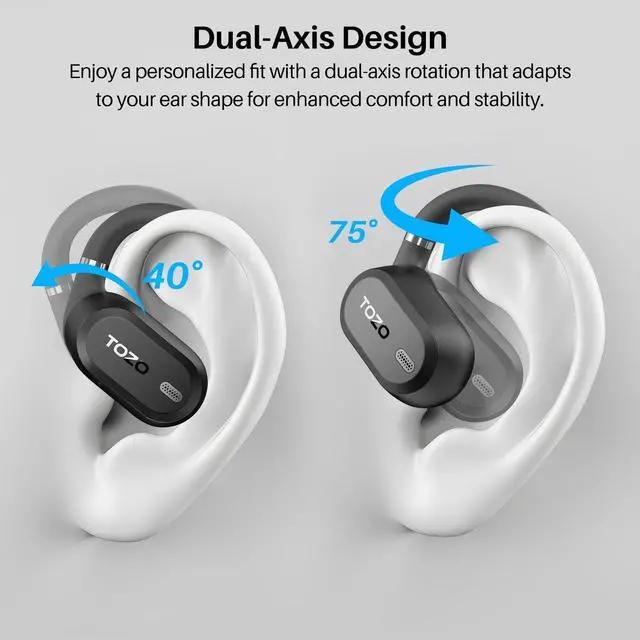 Alt view image 2 of 7 - OpenWear Open Ear Earbuds, AI Translation Real Time 145+ Languages | 60H Translator Ear Buds Audifonos Traductores Inglés Español, All Day Comfort, Bluetooth Headphones 5.4 with Smart Display