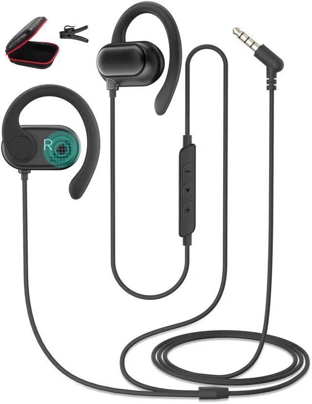 Main image of 3.5mm Wired Earbuds Open Ear Headphones 5FT Long Earphones Black | Open Ear for Chromebook Laptop PC,Corded Headset with Mic Volume Control for Samsung A25 A15 A14/Kindle Fire Kids