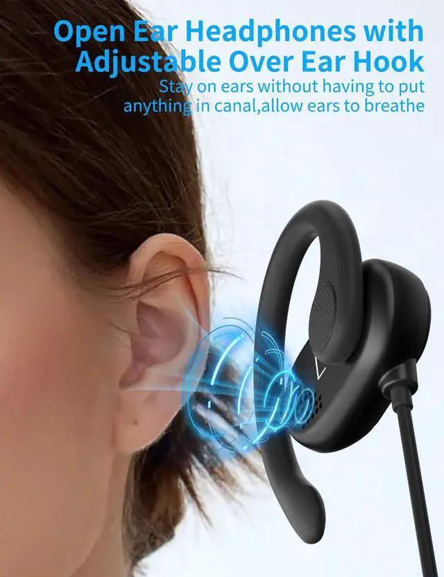 Alt view image 5 of 7 - 3.5mm Wired Earbuds Open Ear Headphones 5FT Long Earphones Black | Open Ear for Chromebook Laptop PC,Corded Headset with Mic Volume Control for Samsung A25 A15 A14/Kindle Fire Kids