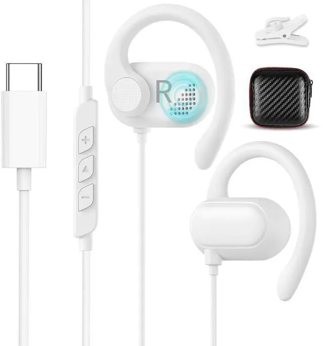 Main image of Open Ear USB C Headphones for Samsung S26 Ultra S25 FE S23 A17 A36,Over Ear Buds Type C Earphones Wired with Adjustable Ear Hooks for iPhone 17 Pro Max 17e 16e 16 Plus 15,USB-C Headset for iPad A16 10