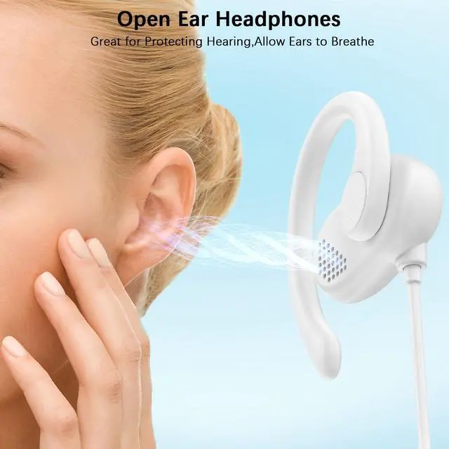 Alt view image 2 of 7 - Open Ear USB C Headphones for Samsung S26 Ultra S25 FE S23 A17 A36,Over Ear Buds Type C Earphones Wired with Adjustable Ear Hooks for iPhone 17 Pro Max 17e 16e 16 Plus 15,USB-C Headset for iPad A16 10
