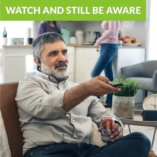 Alt view image 2 of 7 - Wireless Earbuds for TV Listening with Clear Dialogue, Open-Ear Design for Surrounding Awareness, Bluetooth Transmitter & Headphones Charging Dock 2 in 1, Soundbar Passthrough