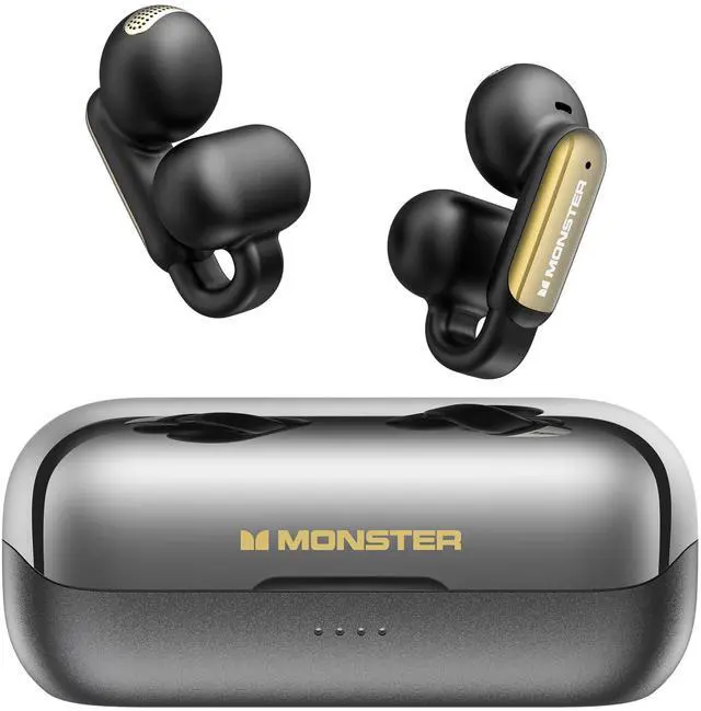 Main image of Crystal Clear Call, USB-C Charging, Bluetooth 5.4 Open Earphones with ENC, IPX5 Waterproof Wireless Clip-on Earbuds, 32H Playtime Ear Buds (Black)