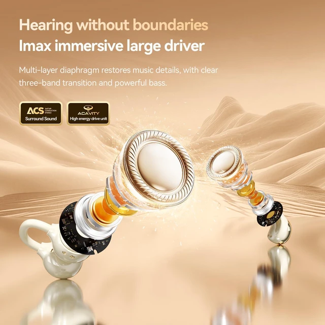 Alt view image 5 of 7 - Jewelry-Inspired Clip-On Earbuds with Detachable Sparkle Butterfly Earrings 2026 New Open Ear Wireless Headphones for Women, Bluetooth 6.0, 50H Playtime, Low Latency, Sports & Workouts, White