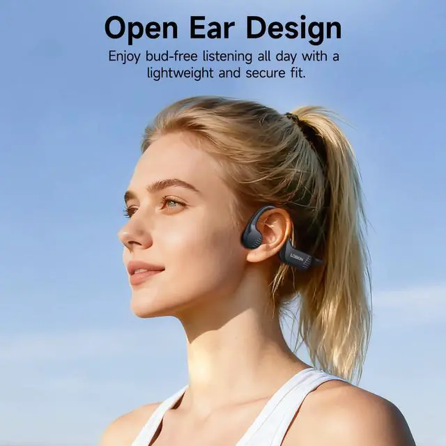 Alt view image 2 of 7 - Bone Conduction Headphones Bluetooth 6.0 - Open Ear Headphones for Sports, IPX7 Waterproof Wireless Earphones, 25g Ultra-Light & Secure Fit, 10H Battery, for Running, Cycling, Workout