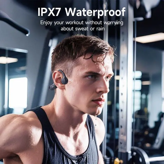 Alt view image 3 of 7 - Bone Conduction Headphones Bluetooth 6.0 - Open Ear Headphones for Sports, IPX7 Waterproof Wireless Earphones, 25g Ultra-Light & Secure Fit, 10H Battery, for Running, Cycling, Workout
