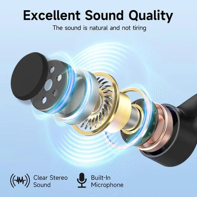 Alt view image 7 of 7 - Bone Conduction Headphones Bluetooth 6.0 - Open Ear Headphones for Sports, IPX7 Waterproof Wireless Earphones, 25g Ultra-Light & Secure Fit, 10H Battery, for Running, Cycling, Workout