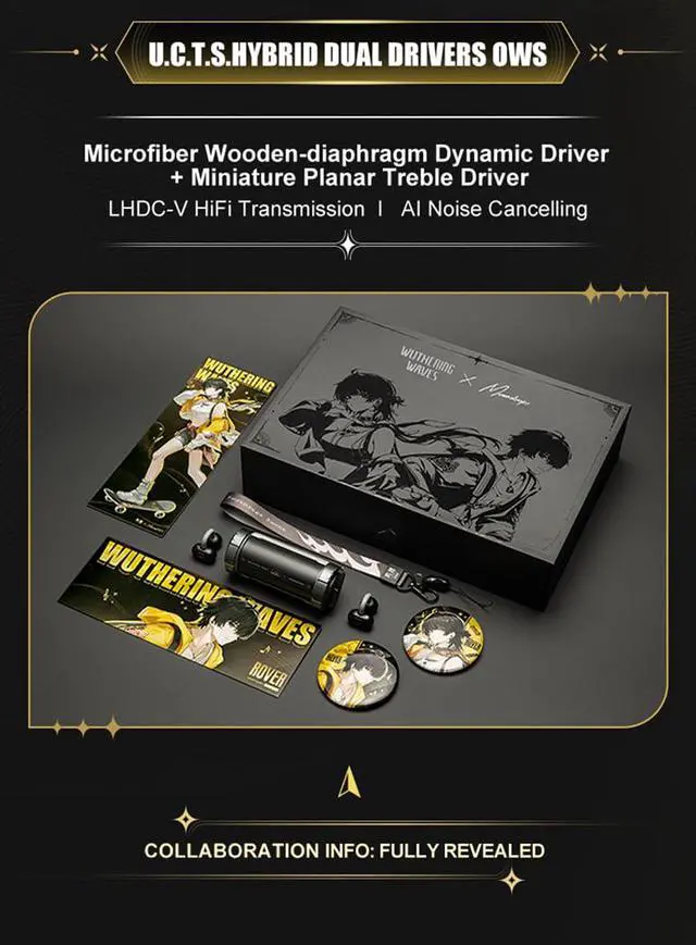 Alt view image 3 of 7 - Wuthering Waves U.C.T.S. Hybrid Dual Drivers OWS Al Noise Cancelling LHDC-V Gaming Headset Online Interactive DSP LE Audio Wireless Headphone (English Version)