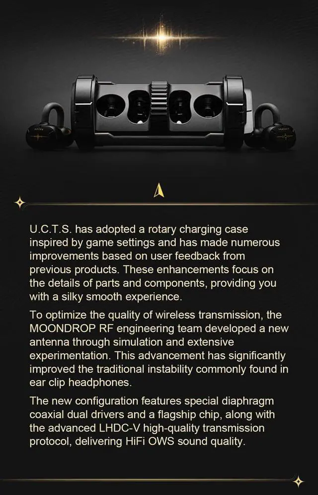 Alt view image 6 of 7 - Wuthering Waves U.C.T.S. Hybrid Dual Drivers OWS Al Noise Cancelling LHDC-V Gaming Headset Online Interactive DSP LE Audio Wireless Headphone (English Version)