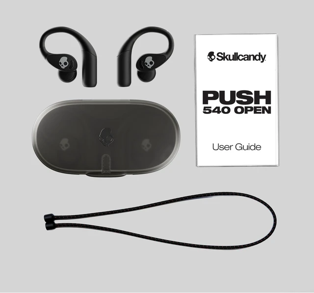 Alt view image 6 of 7 - Open Wireless Open-Ear Bluetooth Earbuds, Headphones, Sweat and Water Resistant, 42 Hours Battery, Detachable Neckband, Secure Fit, Microphone for iPhone Android - True Black