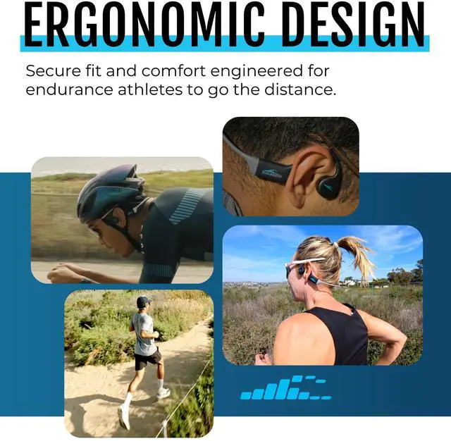 Alt view image 2 of 7 - TRI Run Open Ear Bone Conduction Headphones. Sweatproof Multisport Headphones for Running, Cycling, and Paddling. Wireless Wrap Around Sport Earbuds, IPX8 Waterproof, Bluetooth 5.3