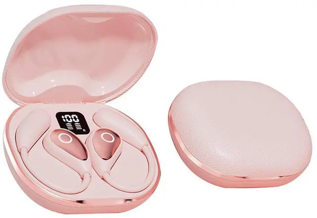 Main image of Open Ear Earbuds Pink for Women, Bluetooth 5.4 Wireless Headphones for Small Ears, Air Conduction Comfort Fit, 50H Playtime, IP54 Sweatproof, Touch Control for Running Cycling Work