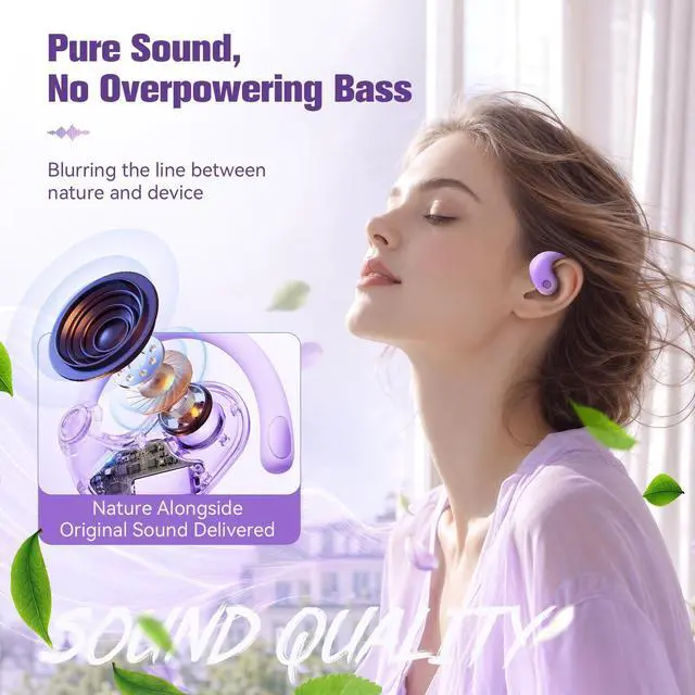 Alt view image 6 of 7 - Over The Ear Earbuds Open Ear Headphones Over The Ear Headphones | Over Ear Earbuds Air Bone Conduction Earbuds Earphones Air Bone Conducting Conduction Headphones Bluetooth