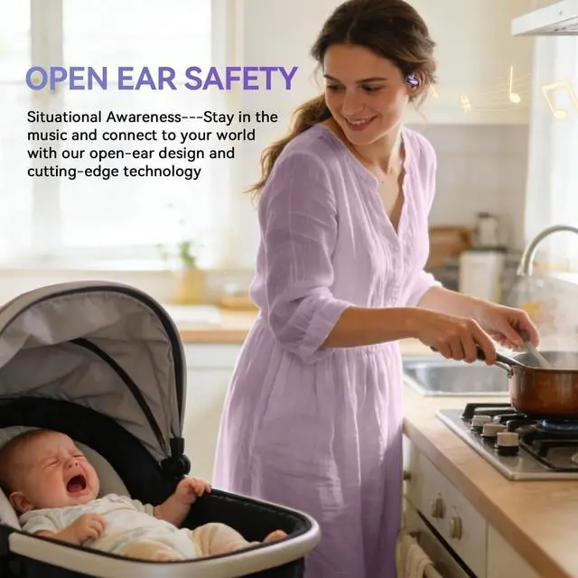 Alt view image 6 of 7 - Open Over Ear Earbuds Wireless Bluetooth Open Ear Headphones | Out Of Ear Wireless Open Ear Earbuds Over Ear Hook Bone Air Conduction Earbuds That Don'T Go In Your Ear Outside Ear
