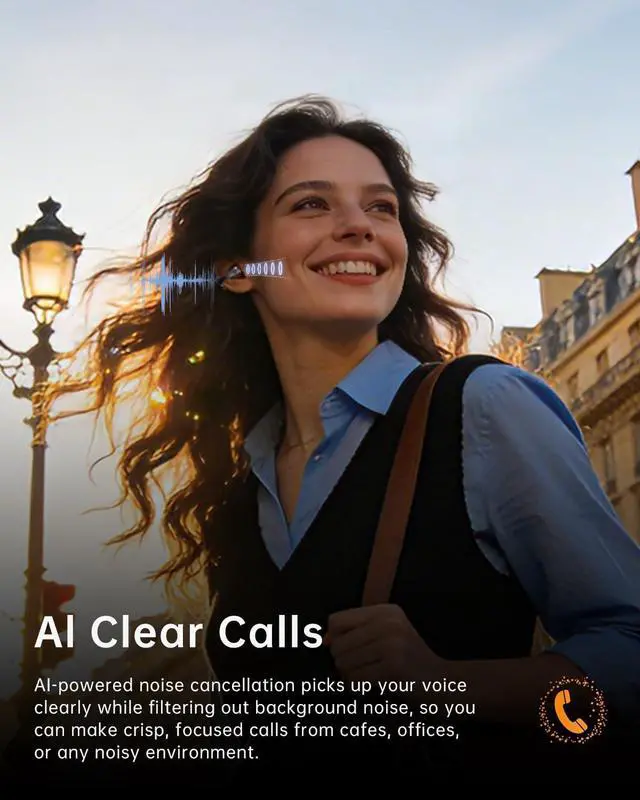 Alt view image 7 of 7 - Open Ear Clip-On Earbuds, Wireless Bluetooth Lightweight Ear Buds, Comfortable Fit with Crystal Clear Sound, 50H Playtime, Water Resistant Clip Headphones for Running, Workout & Glasses Wearers