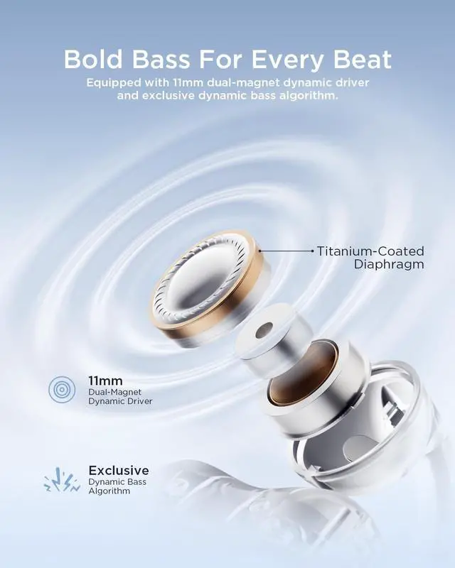 Alt view image 2 of 7 - Open Ear Clip-On Earbuds X8 with AI ENC & Powerful Bass, Wireless Bluetooth 6.0, IPX4 Sweatproof Fitness Headphones, Physical Buttons, 5g Lightweight Ear Buds with Multi-Device Switching, Black