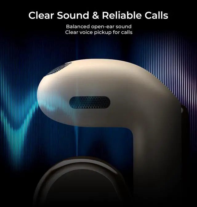 Alt view image 7 of 7 - Open-Ear Clip On Earbuds with Smart LED Display Case, Wireless Earbuds All-Day Comfort & Situational Awareness, Case Control for Volume, EQ, Music, Find My Earbuds & Camera, Timer (Cream)