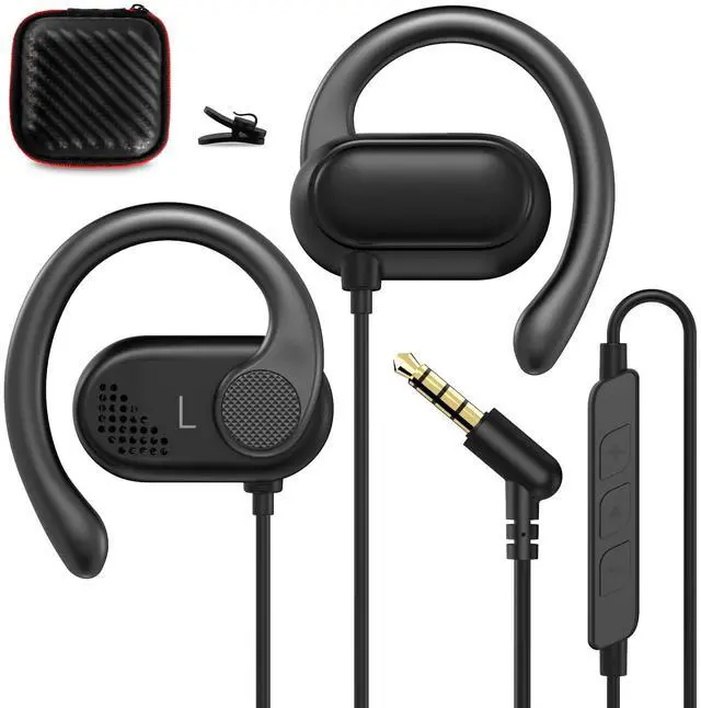 Main image of Open Ear Headphones Wired for Laptop PC, 3.5mm Earphones with Mic Over Ear Wired Earbuds with Ear Hook for iPhone 5 6s Plus for Galay A25 A15 A14 A03s A23 A52 for Android/Workout/Sport/Gym/Radio/MP3