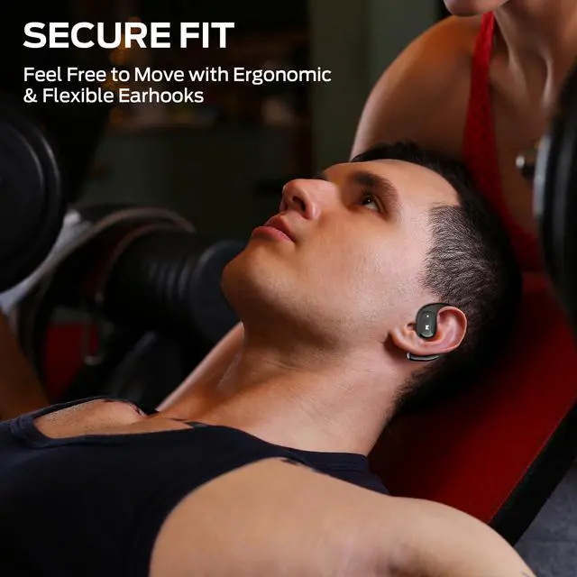 Alt view image 7 of 7 - Headphones, Wireless Headphones with Premium Stereo, Bluetooth 5.4, 24H Playback, Crystal Clear Calls, USB-C Charging, Touch Control, Sweat Resistant Open Ear Wireless Earbuds