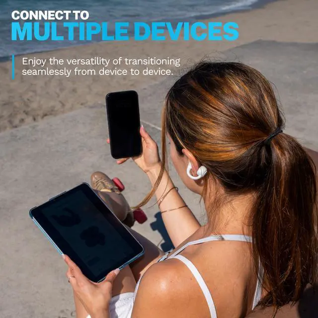 Alt view image 5 of 7 - Flex, Open Ear Earbuds, Clip On Wireless Bluetooth Earbuds, Open Ear Headphones, Cloud White