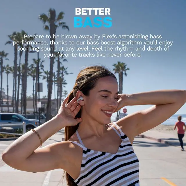 Alt view image 7 of 7 - Flex, Open Ear Earbuds, Clip On Wireless Bluetooth Earbuds, Open Ear Headphones, Cloud White