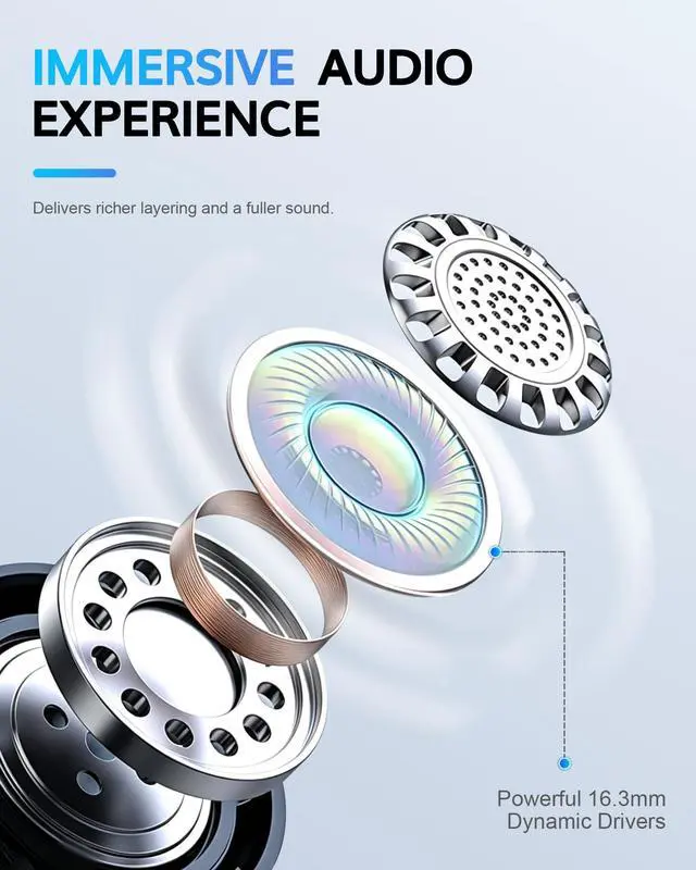 Alt view image 4 of 7 - Ultra Open Ear Earbuds with Hooks 2026 Earbuds Wireless Bluetooth 6.1 Comfortable Bone Conduction Headphones 90H Playtime Audifonos Inalambricos for Running Workout Cycling (Black)