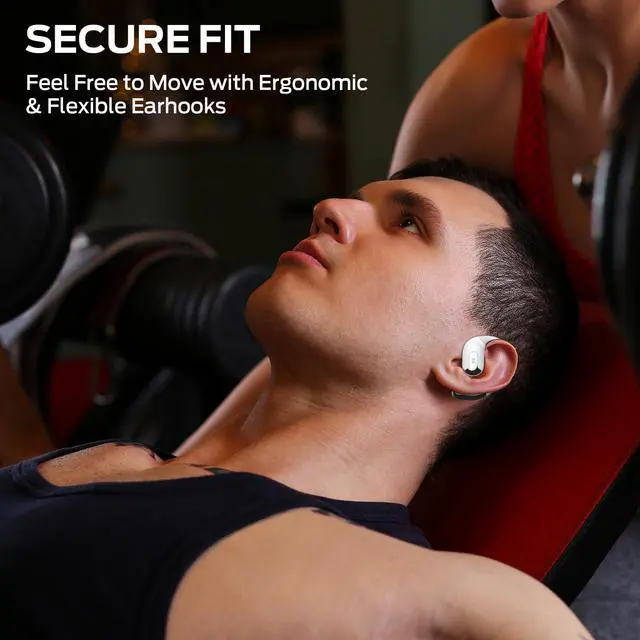 Alt view image 7 of 7 - Headphones, Wireless Headphones with Stereo Sound, Bluetooth 5.4, 24H Playback, Crystal Clear Calls, Type-C Charging, Touch Control, Sweat Resistant Open Ear Wireless Earbuds