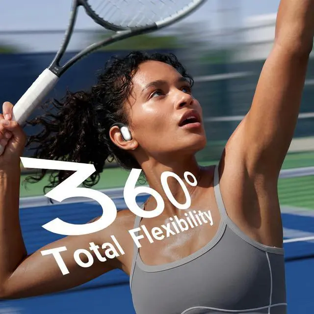 Alt view image 5 of 6 - Open Ear Headphones Wireless Earbuds Bluetooth 5.4, for Running & Workouts: Ergonomic Snug-Fit Earhook, Powerful Bass, Immersive HD Sound & Clear Calls, 40H Playtime with Smart Display