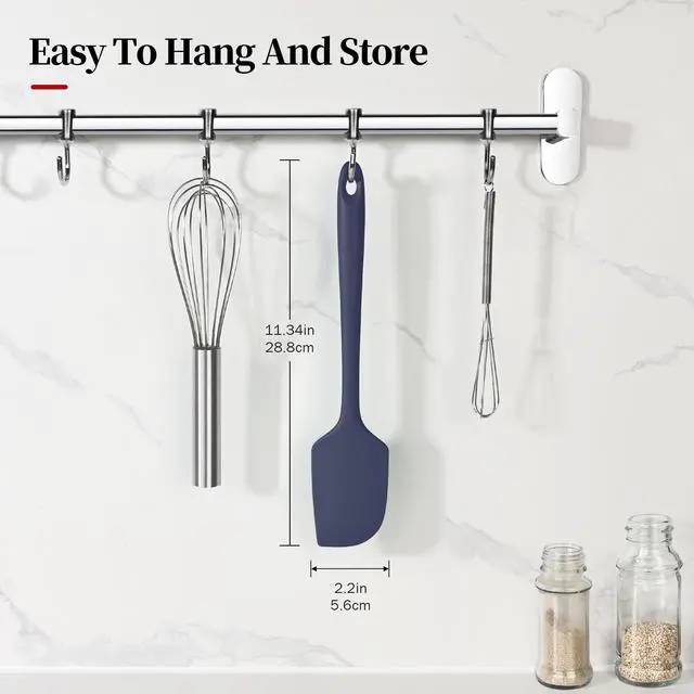 Alt view image 2 of 6 - 600ºF Heat Resistant Large Baking Silicone Spatula, Midnight Blue